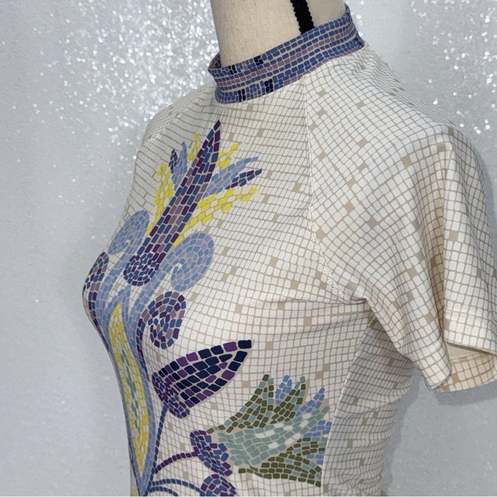 Tory Burch Mosaic Patterned Women's swim Top size small petite - Picture 9 of 16